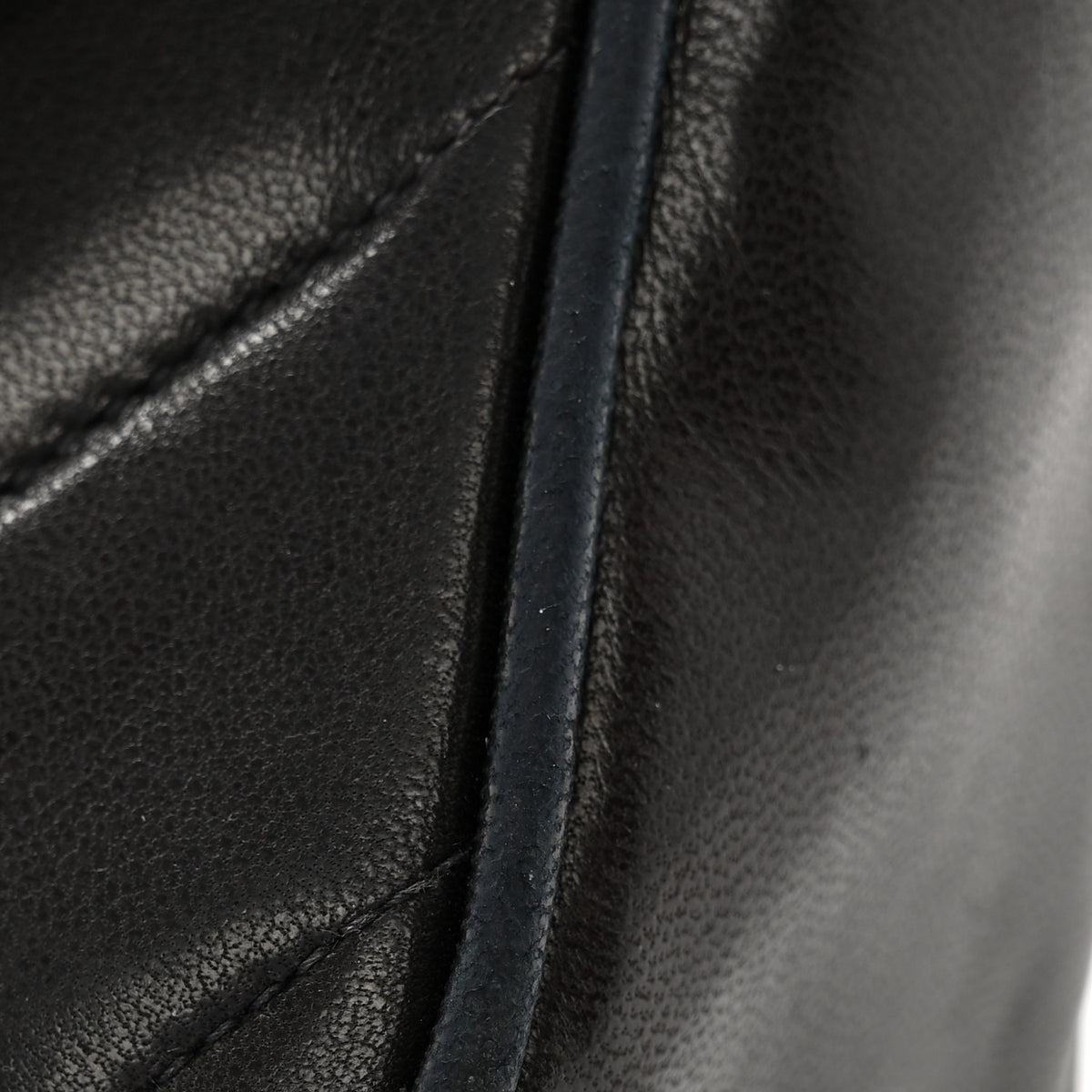 Lambskin Chevron Quilted Mini Square Flap Black