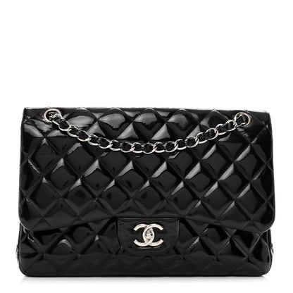 Chanel Patent Quilted Jumbo Double Flap Black 1 of 12