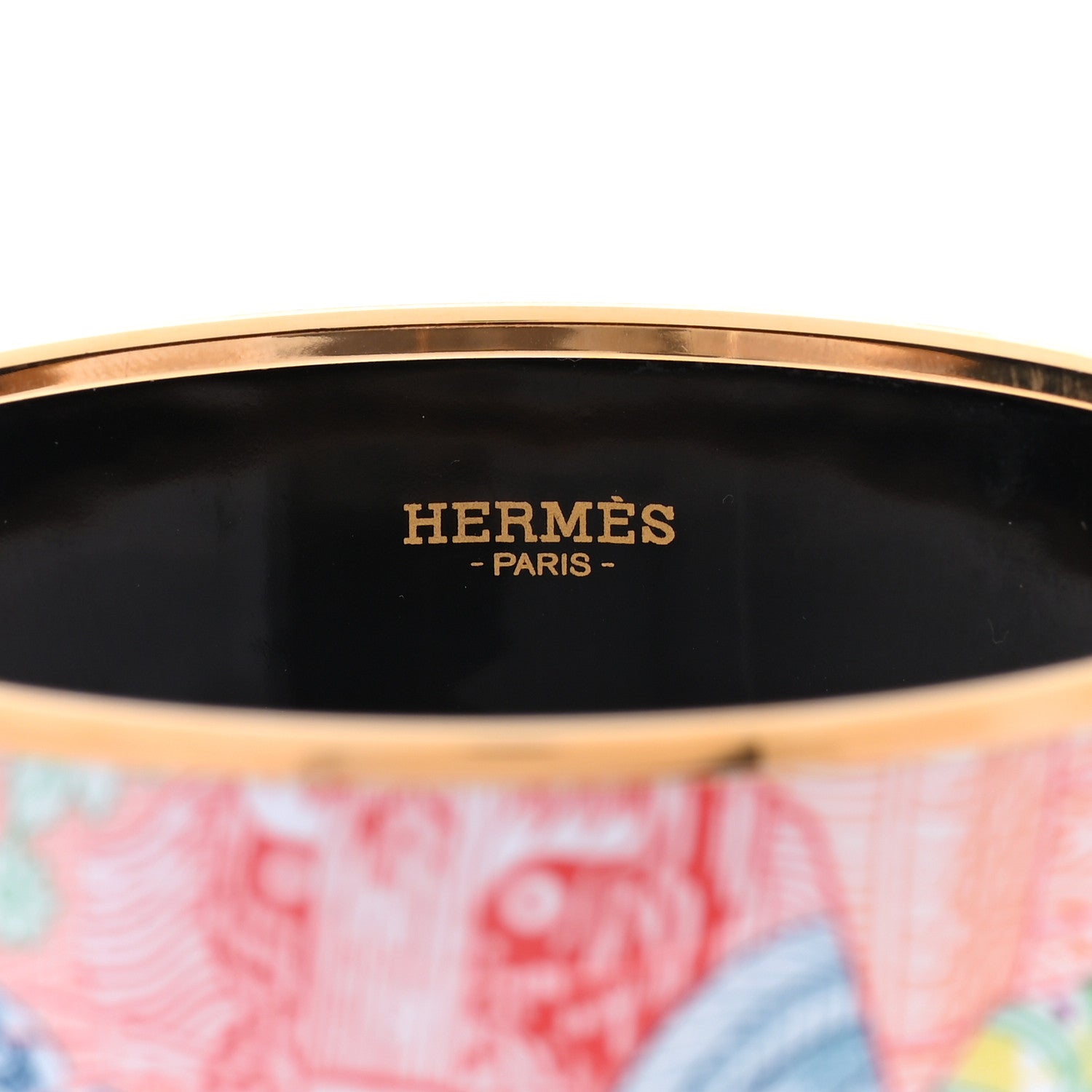 Hermes Enamel Printed Wide Bracelet 70 4 of 5