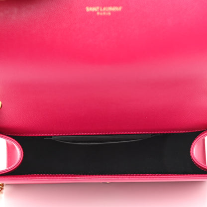 Saint Laurent Grain De Poudre Medium Monogram Kate Satchel Lipstick Fuchsia 5 of 10