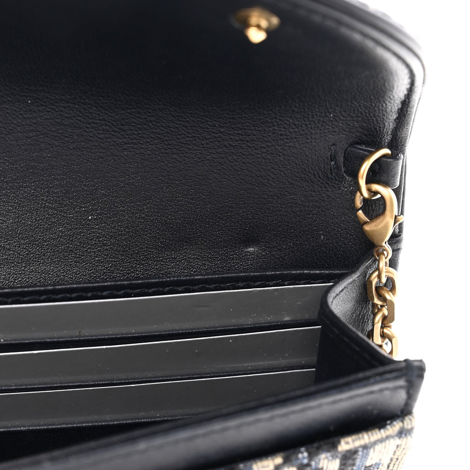 Christian Dior Oblique Saddle Chain Long Wallet Blue 12 of 12