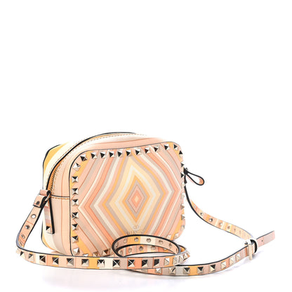 Valentino Garavani Vitello Native Couture 1975 Rockstud Camera Crossbody Bag Orange Multicolor 3 of 9