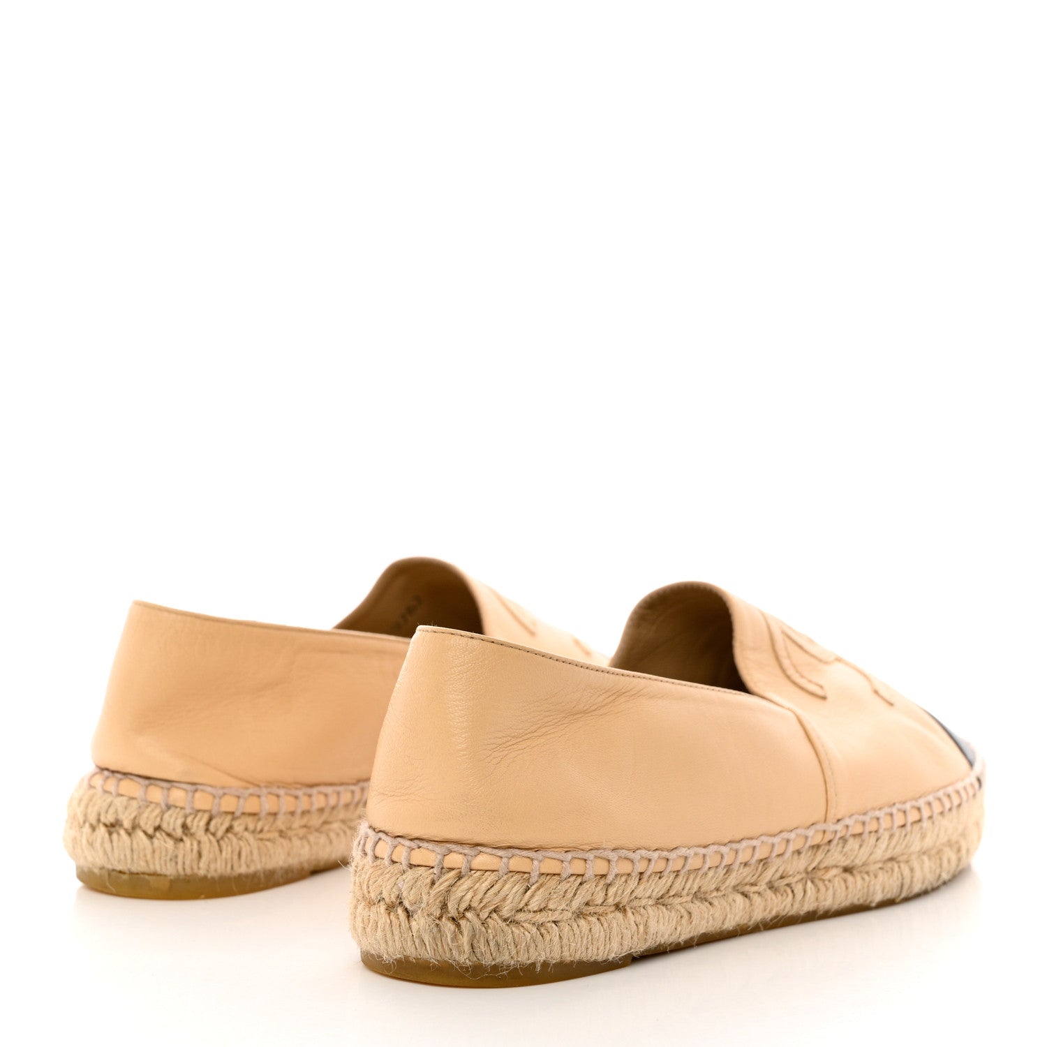 Chanel Lambskin CC Espadrilles 40 Beige Black 4 of 15