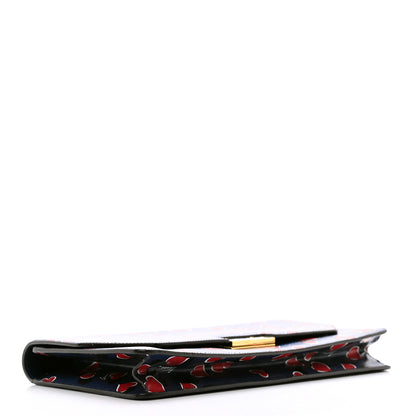 Gucci Textured Calfskin Heartbeat Print Clutch Blue 4 of 7