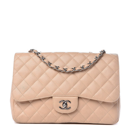 Chanel Caviar Quilted Jumbo Single Flap Beige Clair 1 of 24