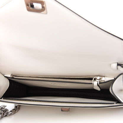 Prada Spazzolato Logo Envelope Shoulder Bag White 5 of 9