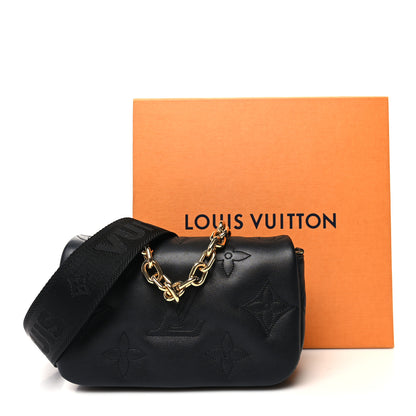 Louis Vuitton Calfskin Bubblegram Wallet On Strap Black 11 of 11
