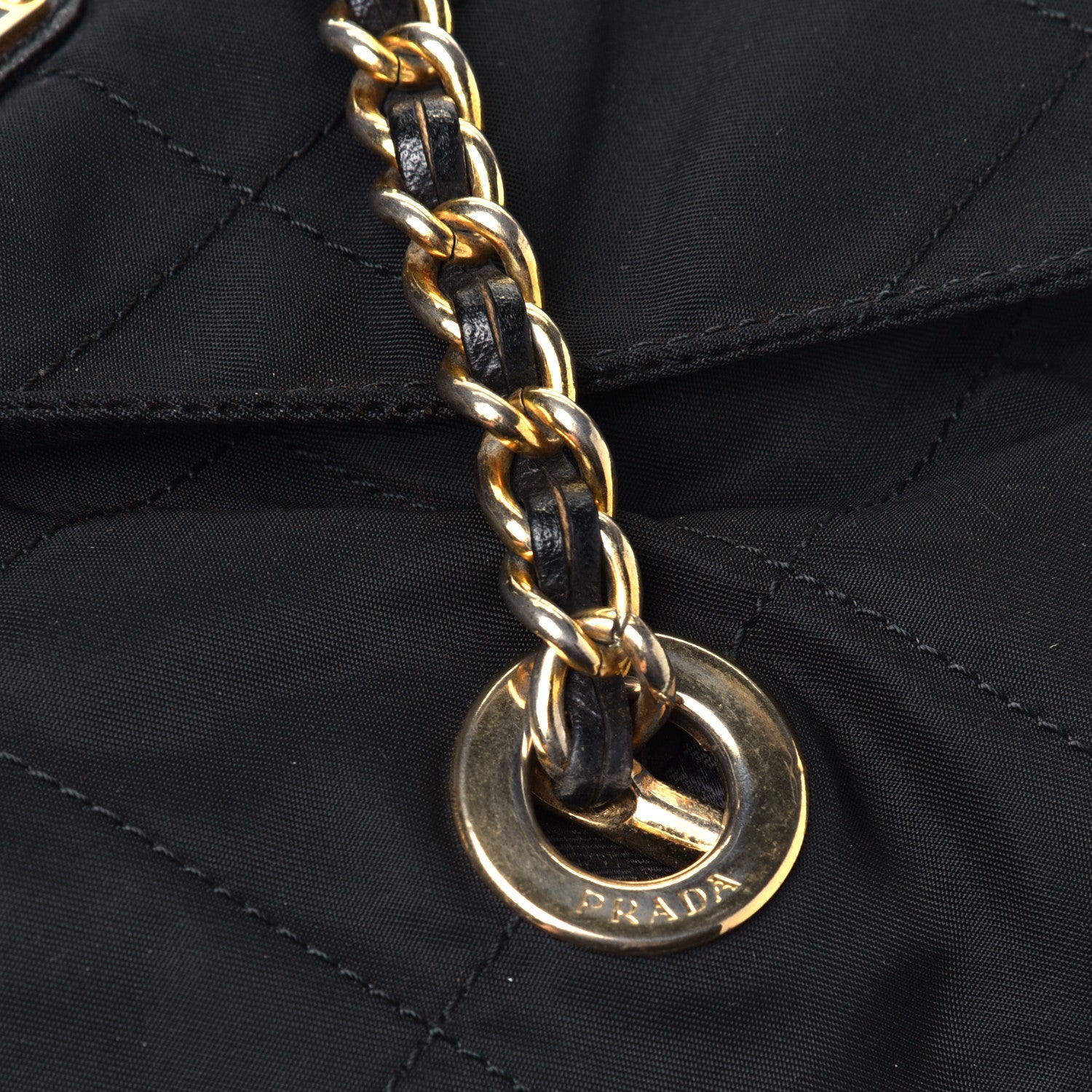 Prada Nylon Tessuto Impuntu Quilted Flap Shoulder Bag Black 5 of 6
