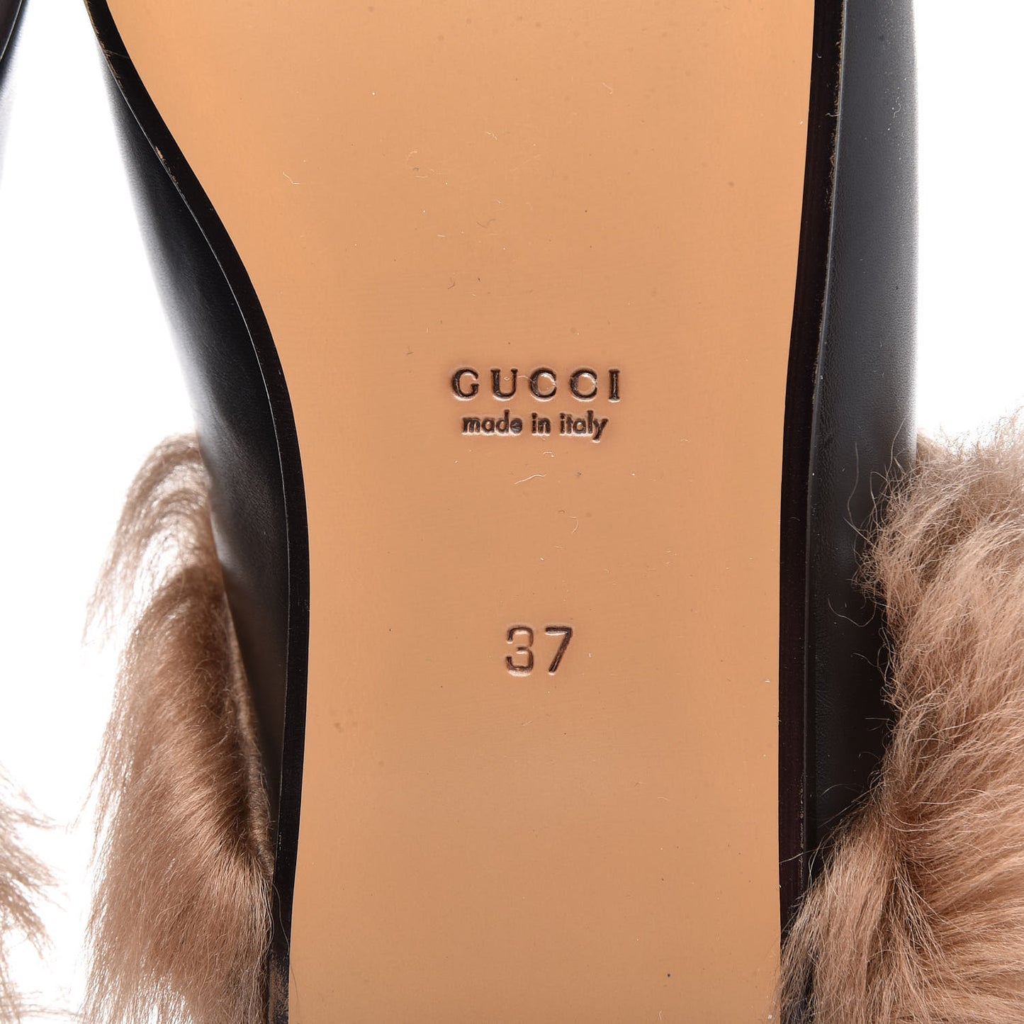 Calfskin Fur Womens Princetown Slippers 37 Black