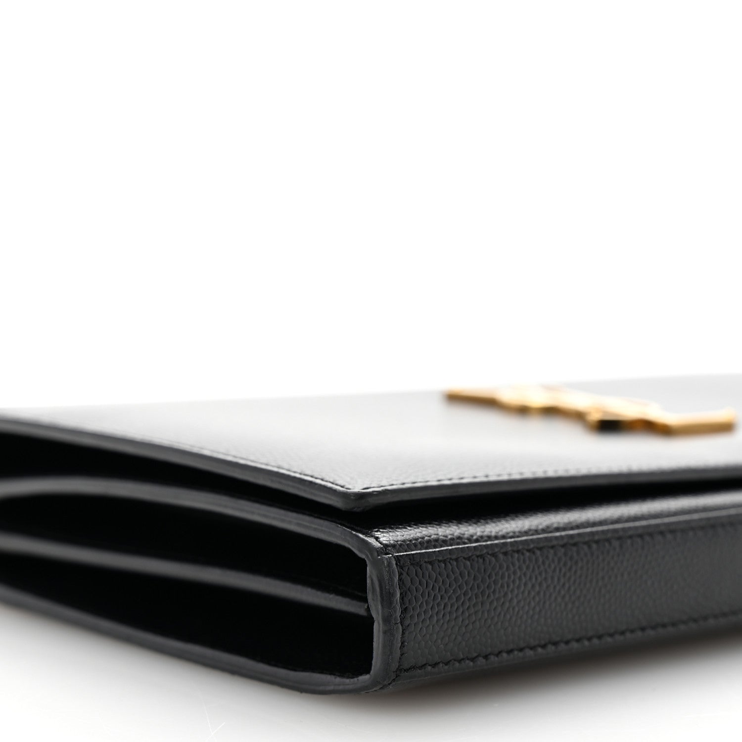 Saint Laurent Grain De Poudre Monogram Chain Wallet Black 8 of 9