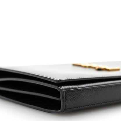 Saint Laurent Grain De Poudre Monogram Chain Wallet Black 8 of 9