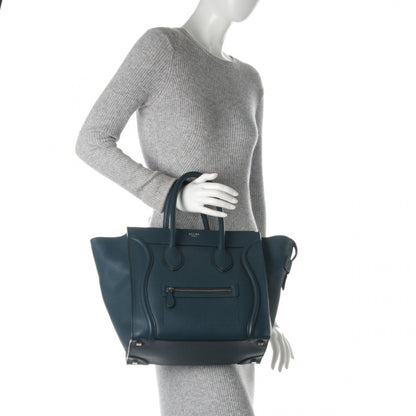 Celine Drummed Calfskin Mini Luggage Orage 2 of 7