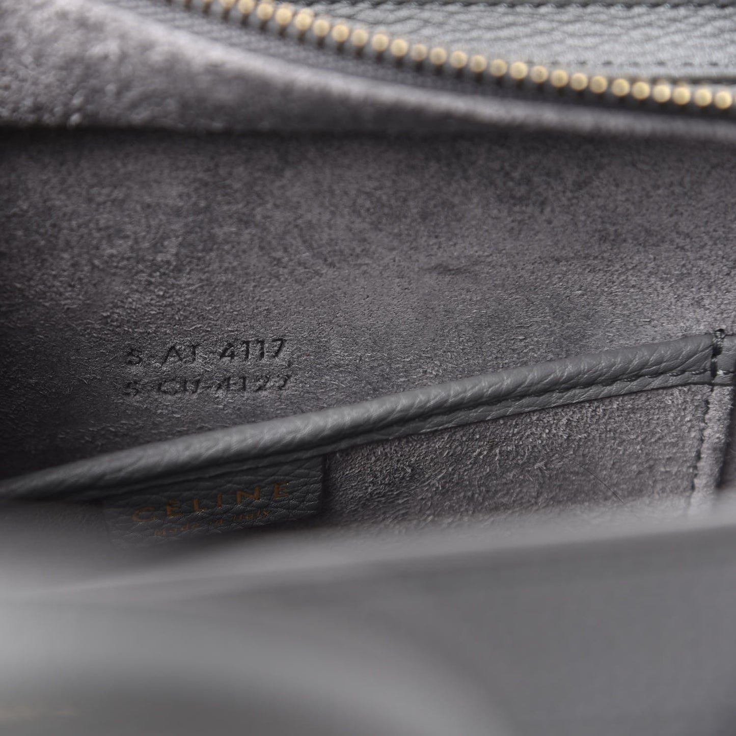 Drummed Calfskin Nano Luggage Kohl