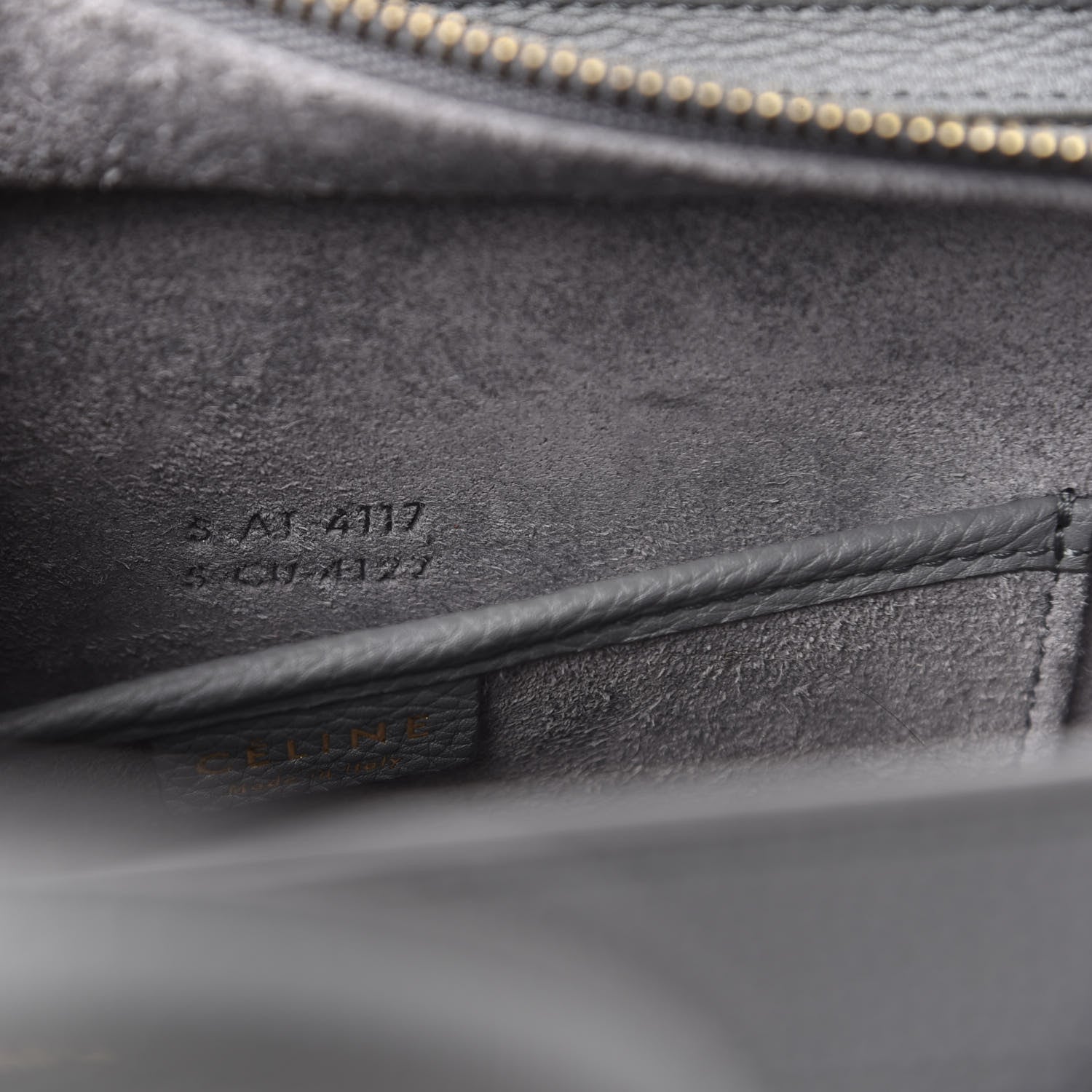 Celine Drummed Calfskin Nano Luggage Kohl 9 of 10