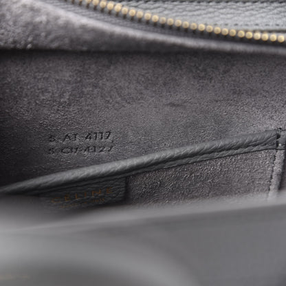 Celine Drummed Calfskin Nano Luggage Kohl 9 of 10