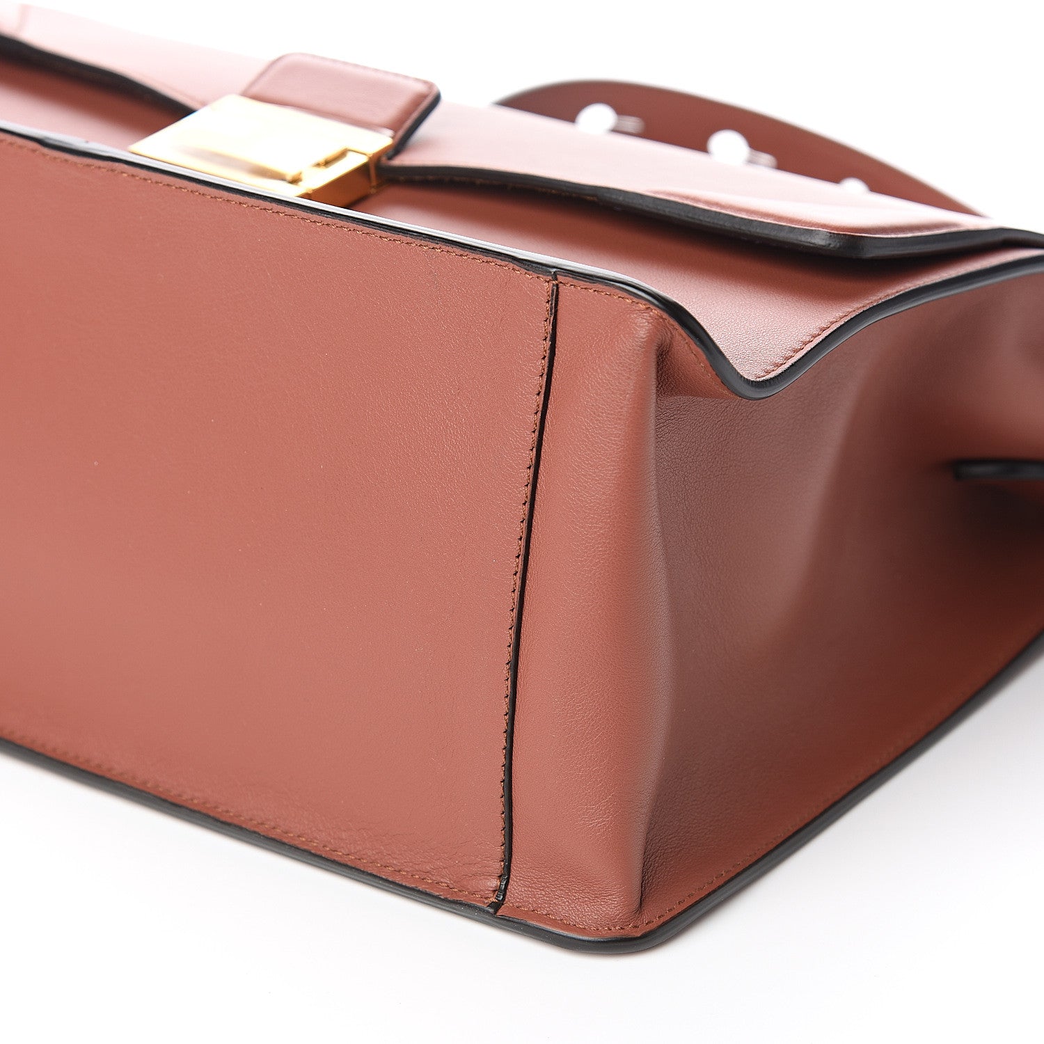 Fendi Vitello Grace Matte Large Kan U Shoulder Bag Rust 7 of 8