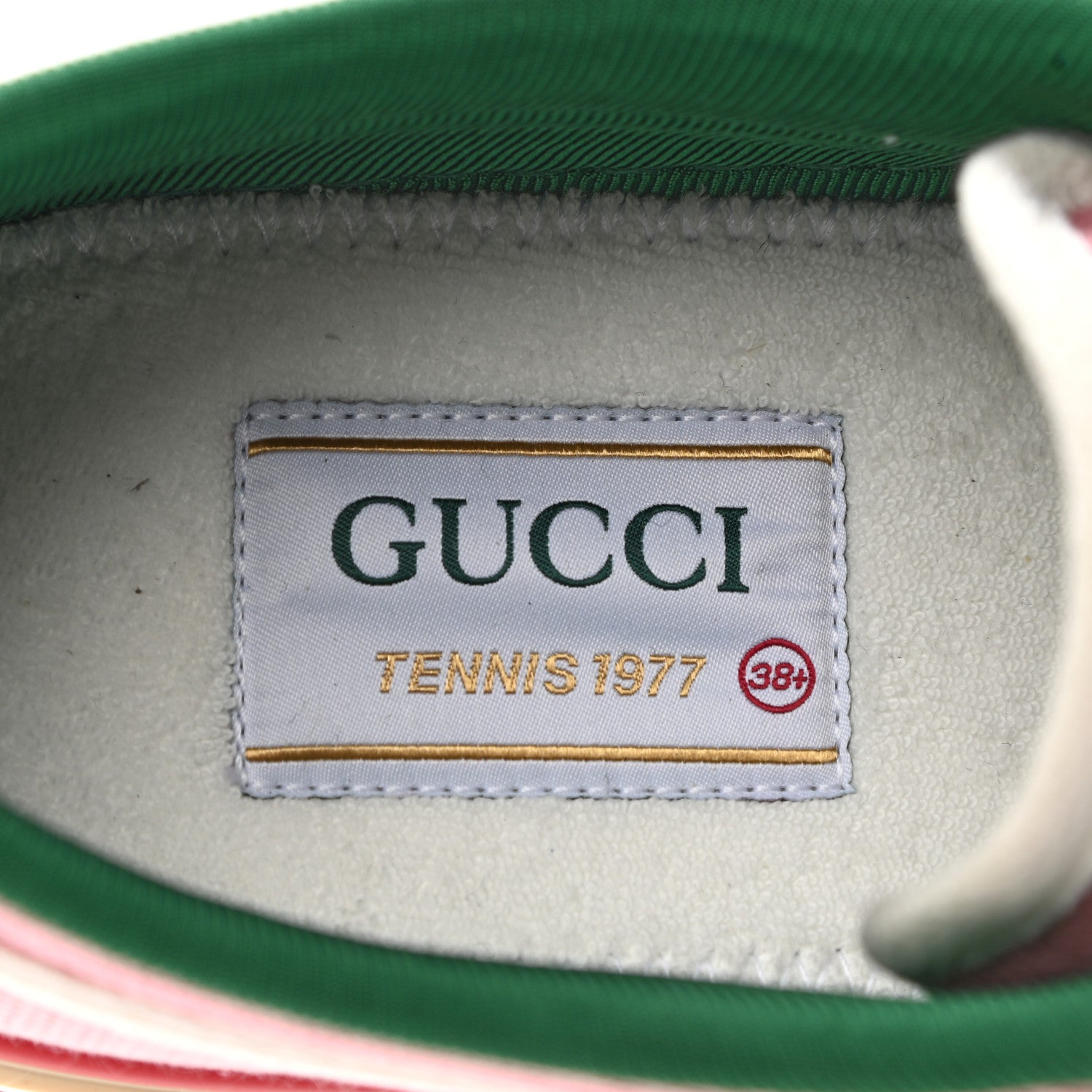 Gucci Canvas Web Womens 1977 Tennis Sneakers 38.5 Wild Rose Mystic White 7 of 8