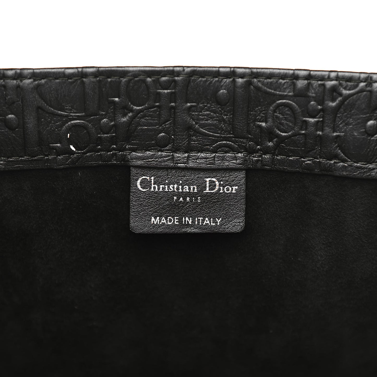 Oblique Calfskin Embossed Book Tote Black