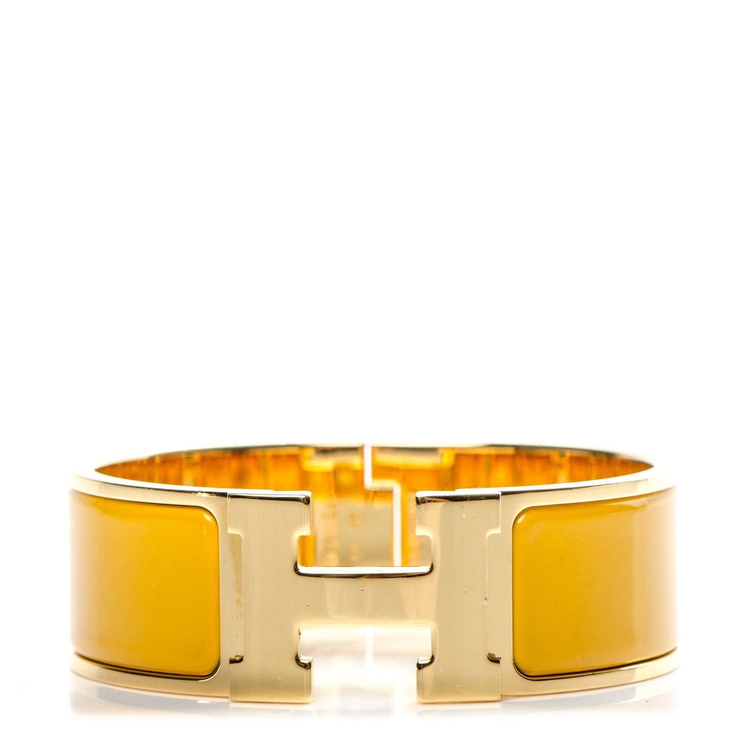 Enamel Wide Clic Clac H Bracelet PM Jaune Soleil