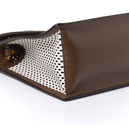 Fendi Vitello Liberty Glossy Lambskin F is Fendi Perforated Kan U Shoulder Bag White Ice Rust Maya 8 of 9