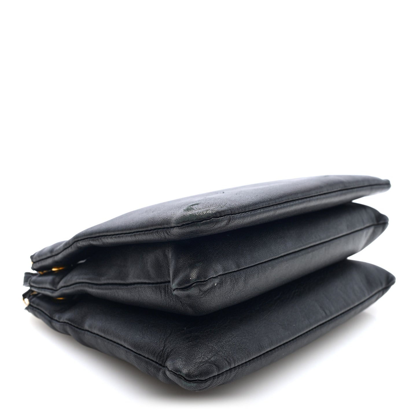 Lambskin Large Trio Crossbody Bag Black