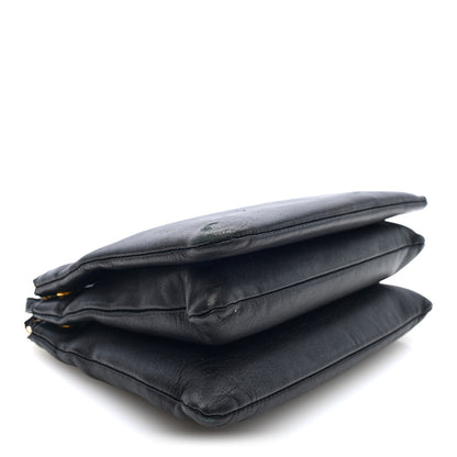 Celine Lambskin Large Trio Crossbody Bag Black 4 of 11
