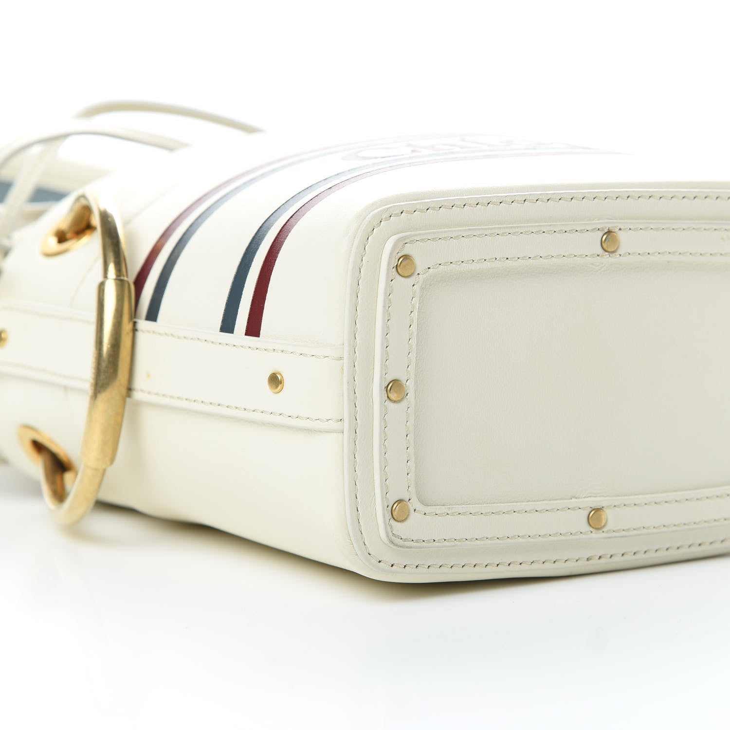 Chloe Calfskin Logo Mini Roy Bucket Bag Natural White 9 of 14