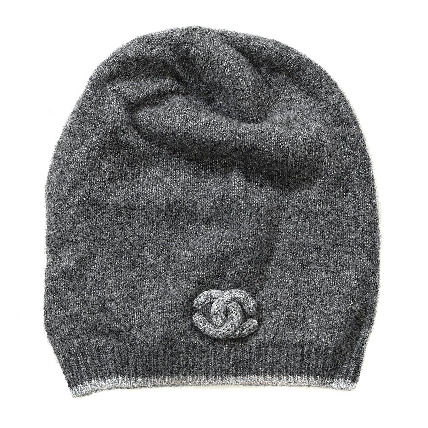 Cashmere Blend CC Beanie Hat Grey