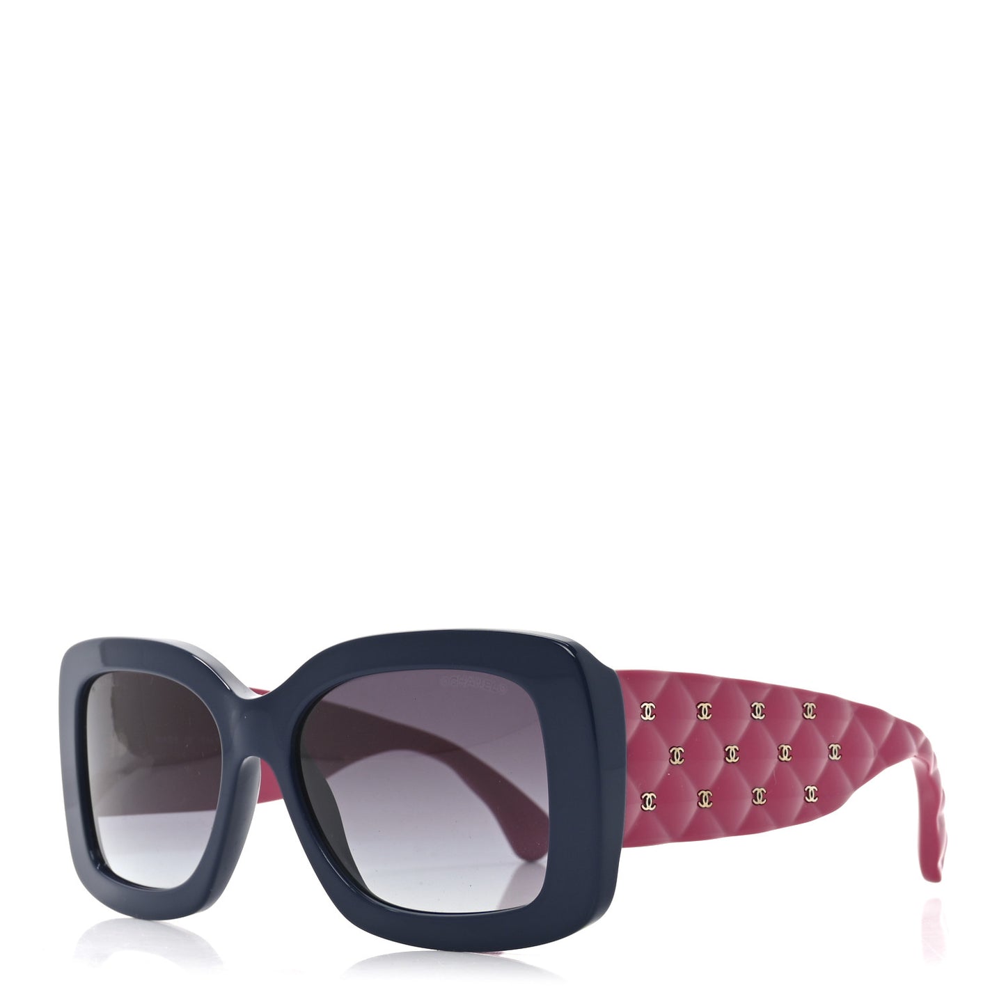 Acetate Quilted CC Rectangle Sunglasses 5483 Pink Blue
