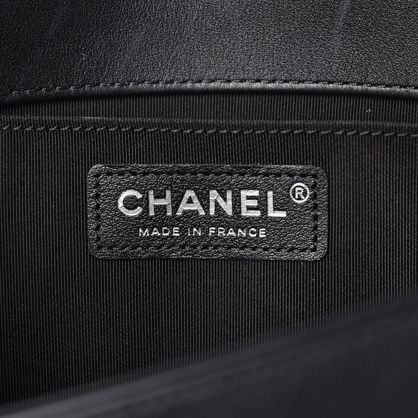 Calfskin Chevron Quilted Medium Boy Flap Black
