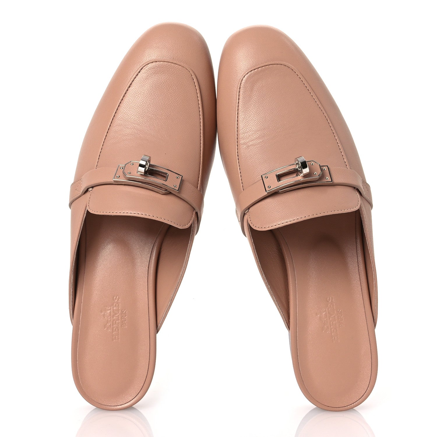 Hermes Calfskin Oz Mules 37 Beige Nude 2 of 12