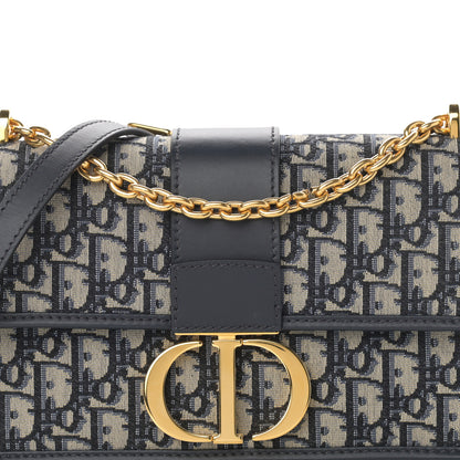 Christian Dior Oblique 30 Montaigne Chain Flap Bag Blue 8 of 11