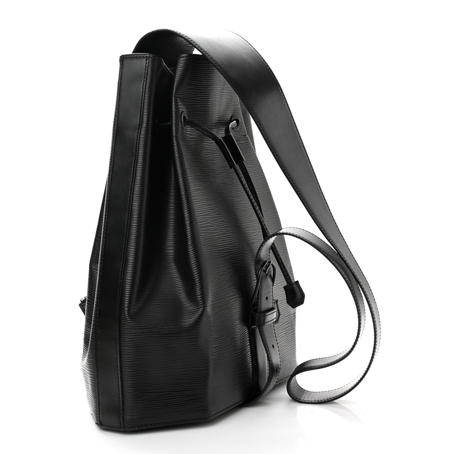 Louis Vuitton Epi Sac a Dos Drawstring Bag Black 4 of 11