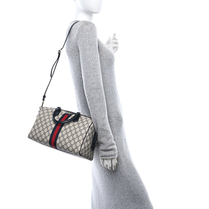 Gucci GG Supreme Monogram Web Ophidia Boston Beige Blue 2 of 10