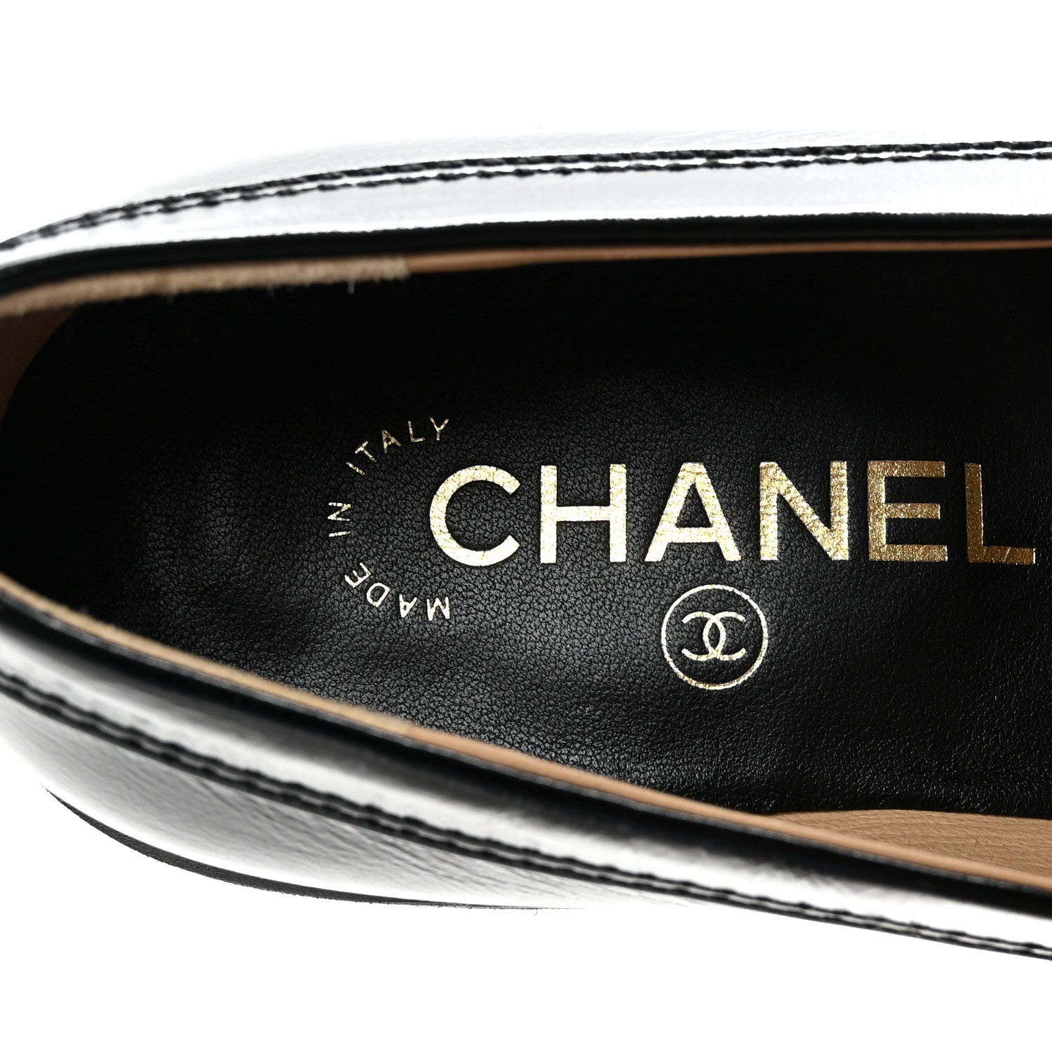 Chanel Calfskin Enamel Charms Mocassin Loafers 35.5 Black 8 of 9