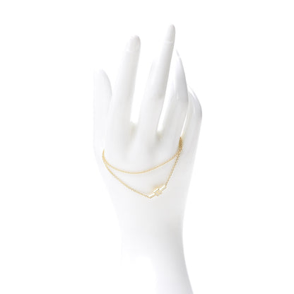 Tiffany 18K Yellow Gold Diamond T Double Chain Bracelet 2 of 6
