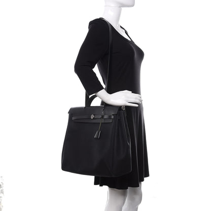 Hermes Toile Vache Calfskin Herbag 39 MM Black 2 of 19