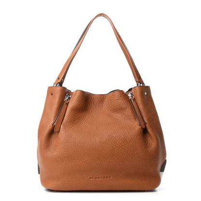 Burberry Grainy Calfskin House Check Medium Maidstone Saddle Brown 1 of 11