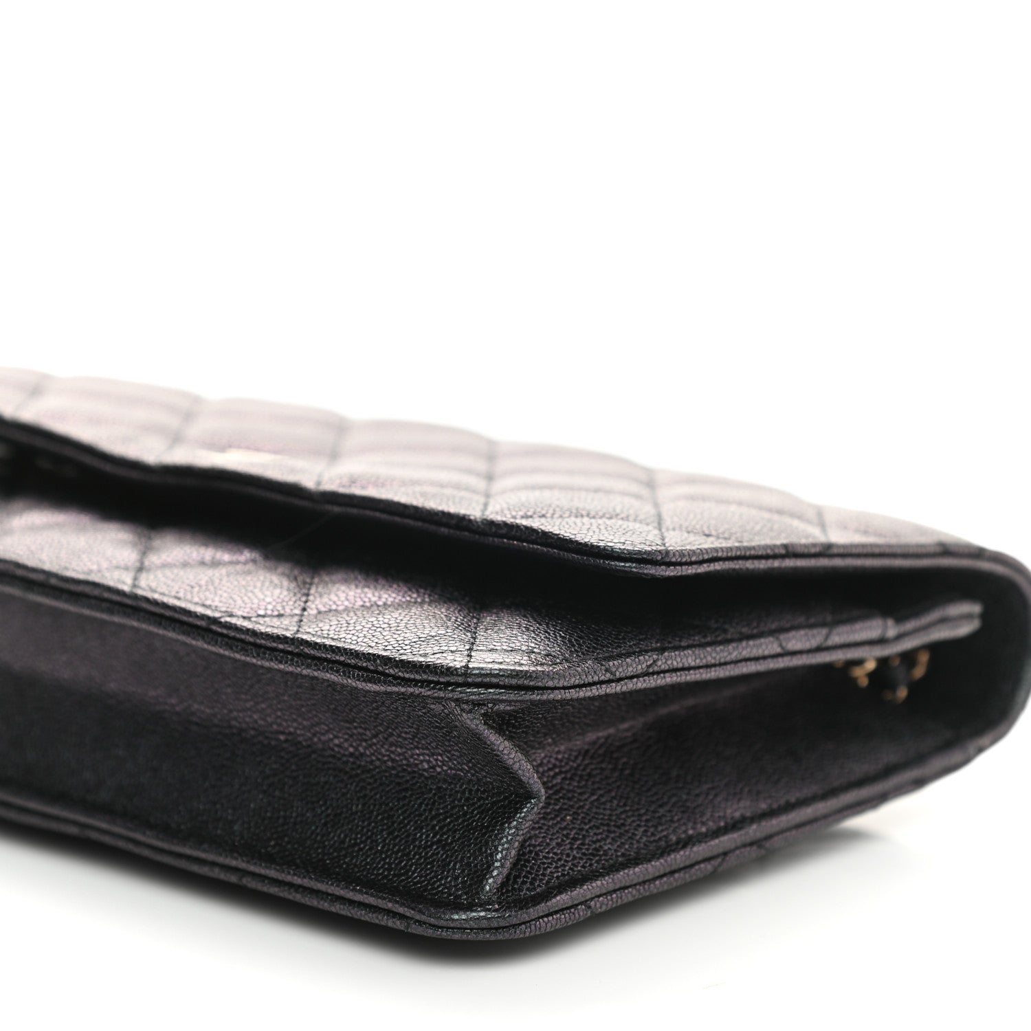 Chanel Iridescent Caviar Quilted Wallet On Chain WOC Black 10 of 11