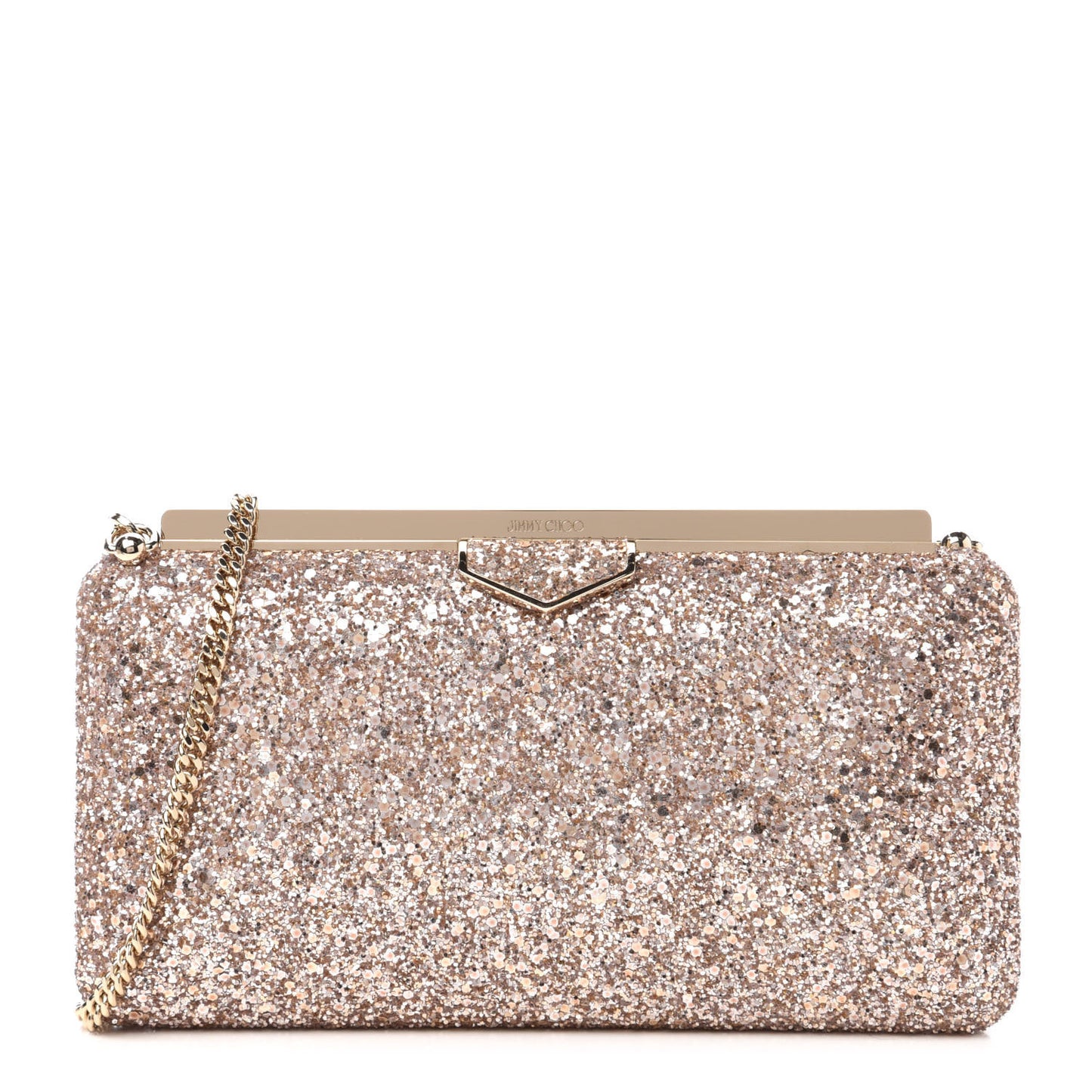 Coarse Glitter Ellipse Clutch Ballet Pink