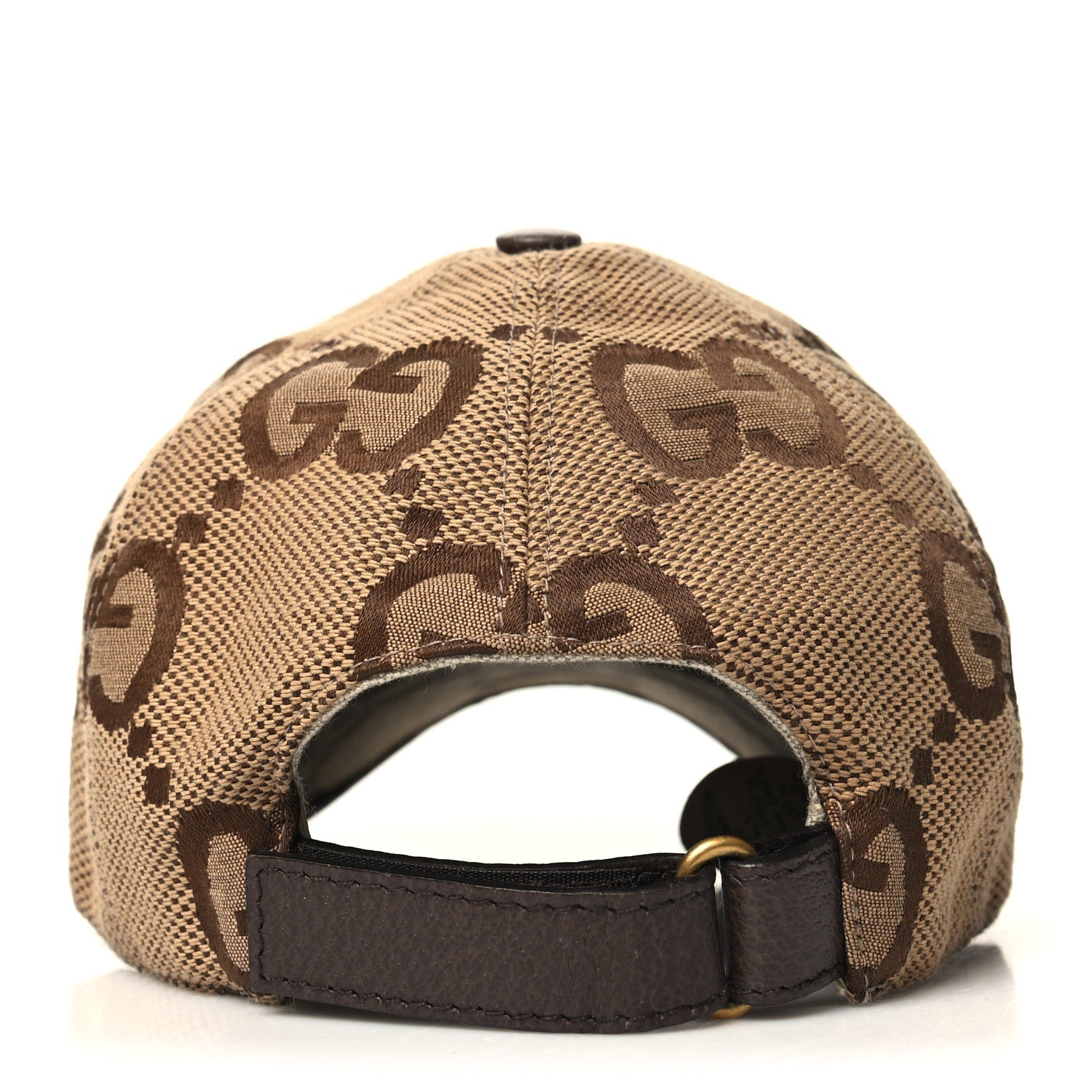 Gucci Monogram Jumbo GG Baseball Hat XL 59 Camel Ebony 5 of 10