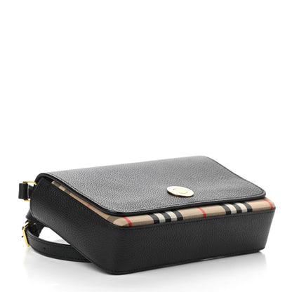 Burberry Grainy Calfskin Vintage Check Hampshire Crossbody Black 8 of 17