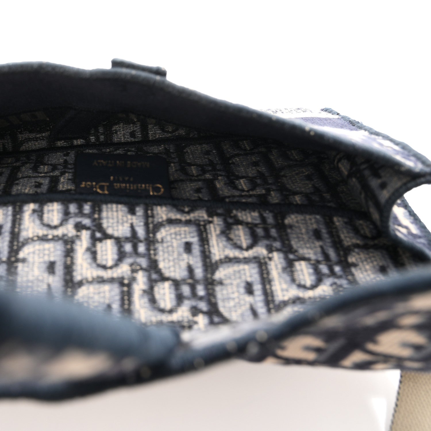 Christian Dior Oblique Slim Saddle Pouch Blue 5 of 11