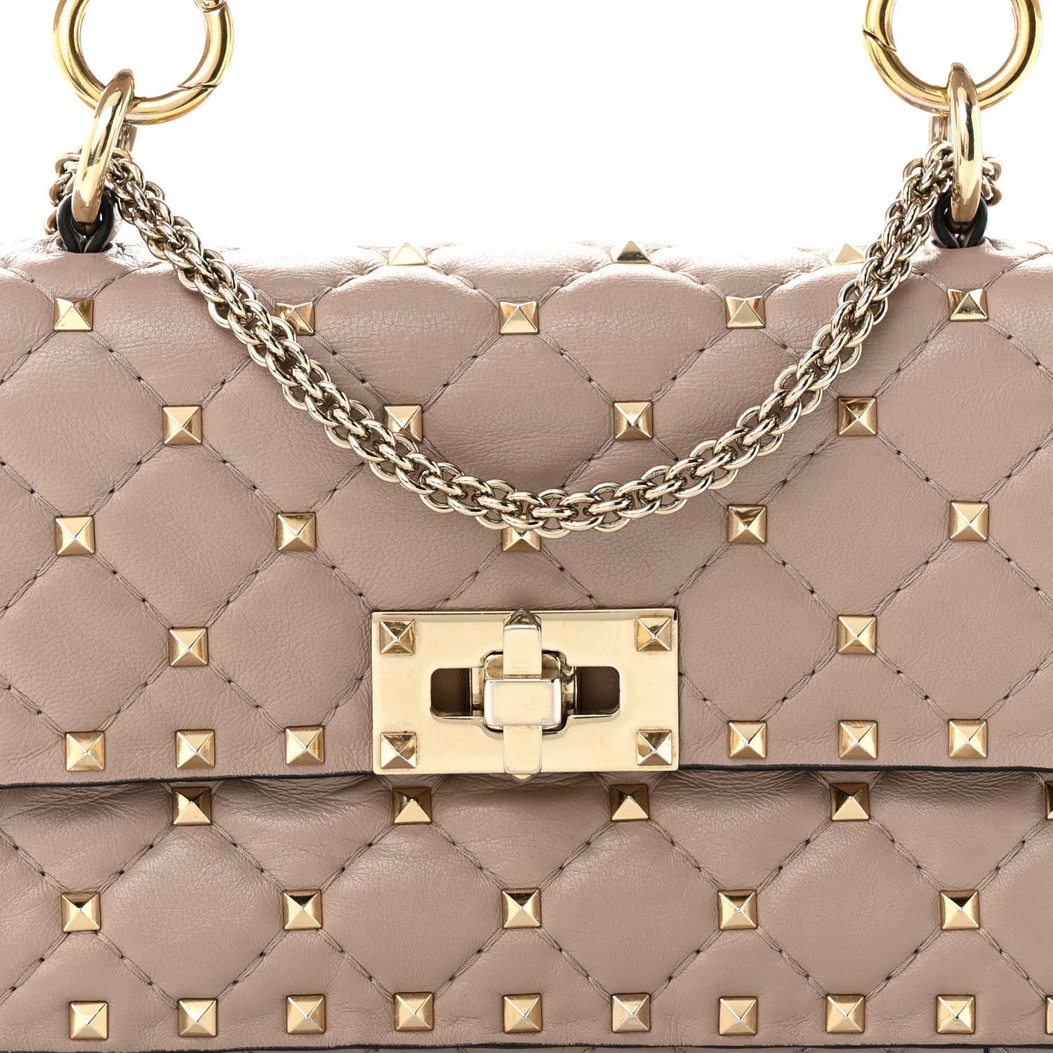 Valentino Garavani Nappa Small Rockstud Spike Shoulder Bag Poudre 7 of 11