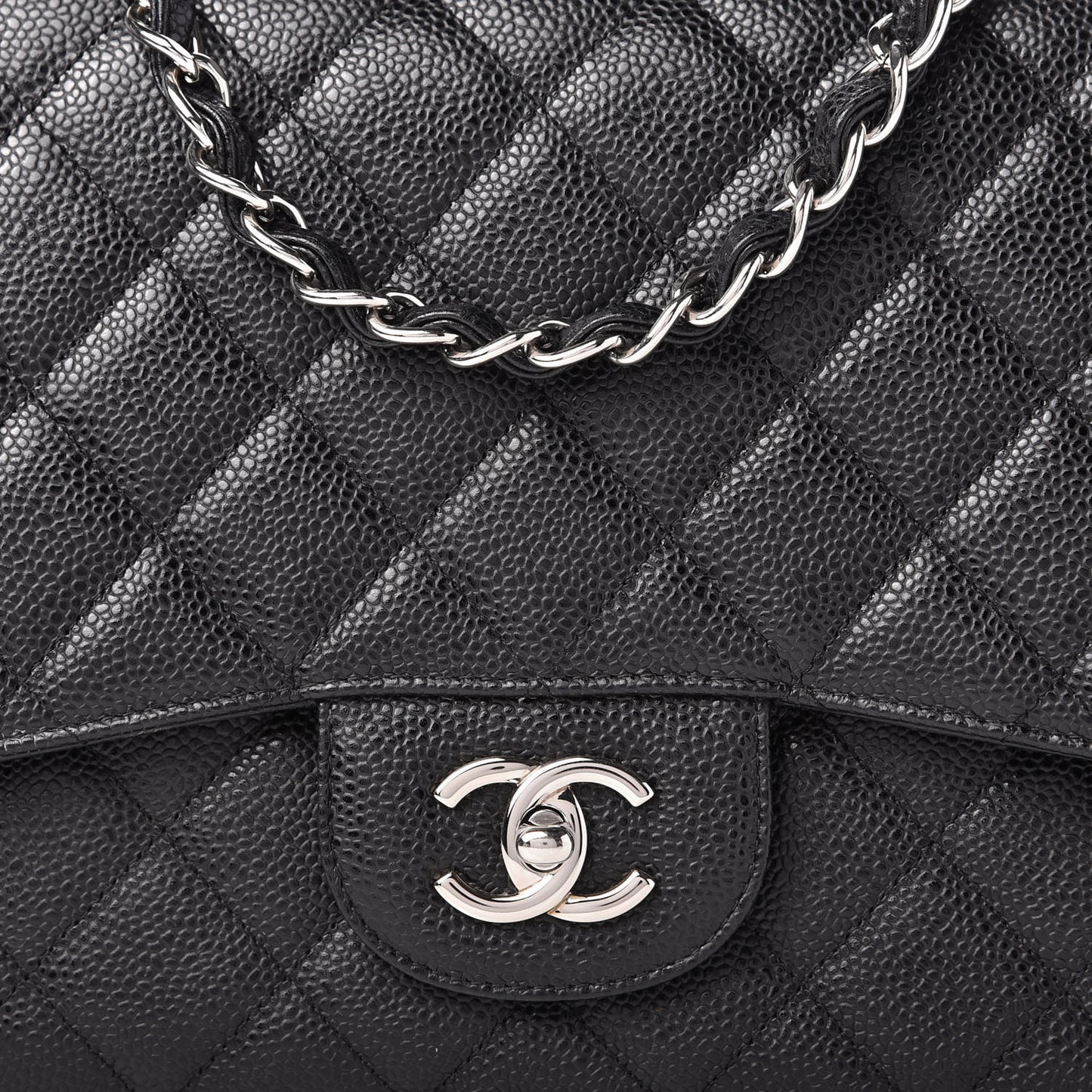 Caviar Quilted Jumbo Single Flap Black
