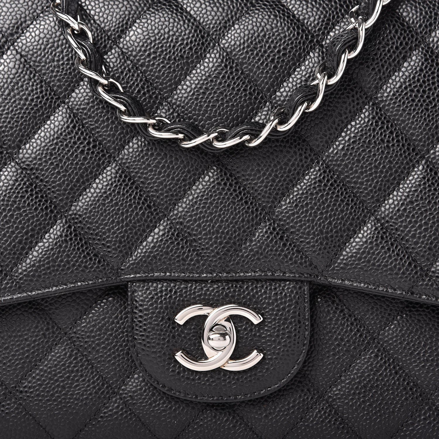 Chanel Caviar Quilted Jumbo Single Flap Black 10 of 11