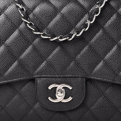 Chanel Caviar Quilted Jumbo Single Flap Black 10 of 11