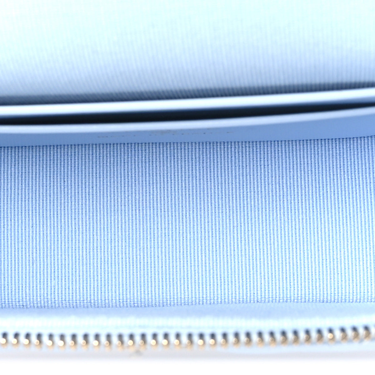 Caviar Quilted Top Handle Slim Vanity With Chain Light Blue