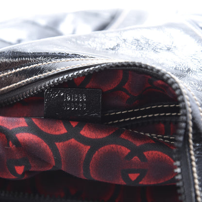 Gucci Patent Calfskin Medium Snow Glam Hobo Black 7 of 15