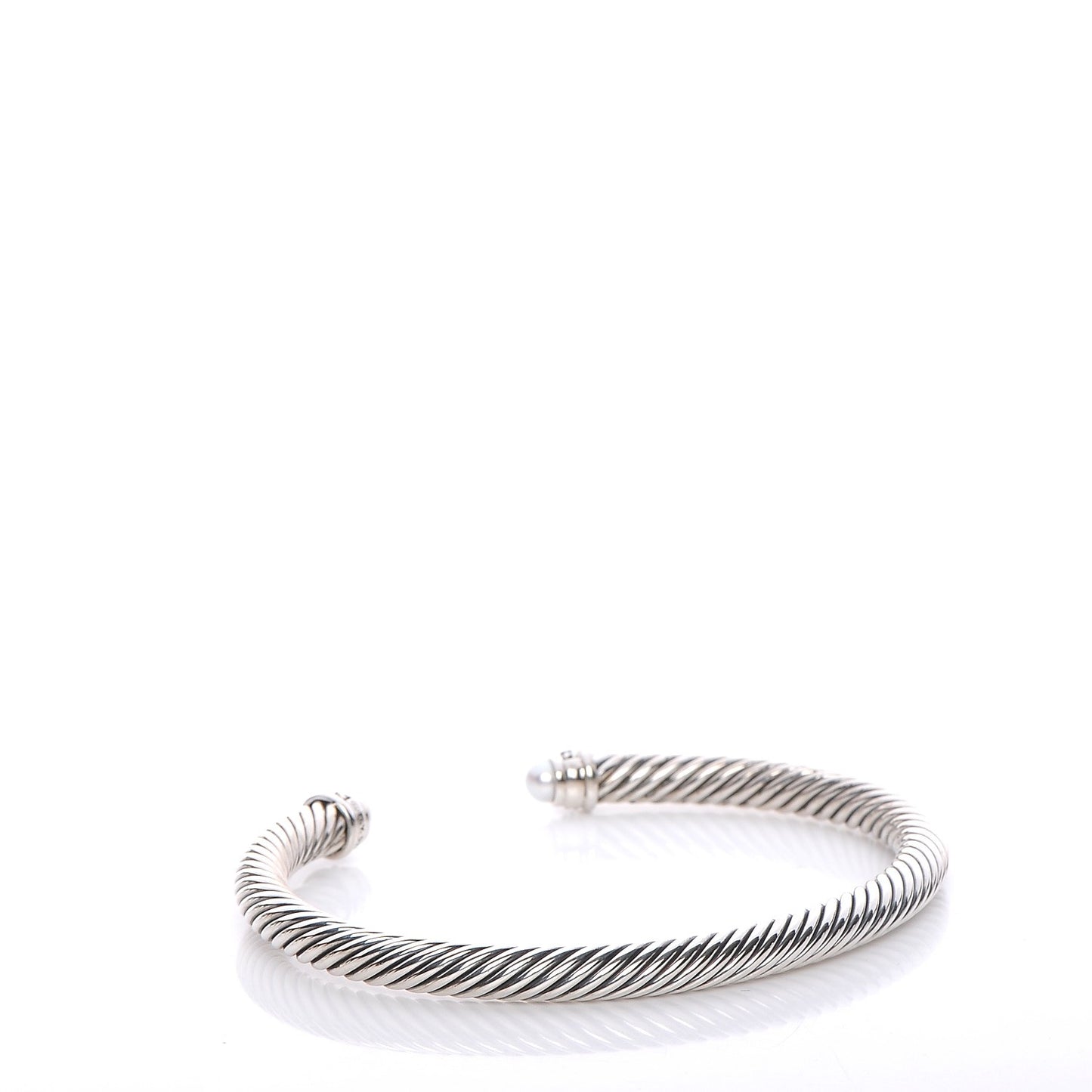 Sterling Silver Diamond Pearl 5mm Cable Classics Bracelet